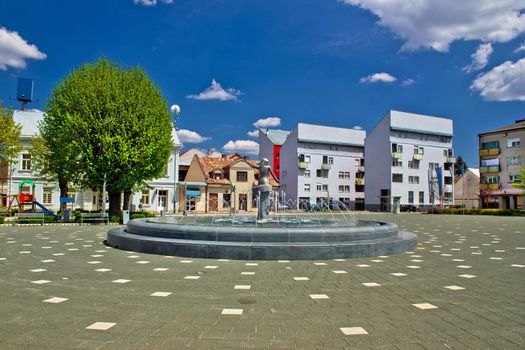 Town of Gospic square fountain, Lika, Croatia