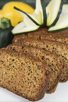 Vegetarian cake made of zucchini, ginger and lemon peel