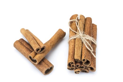 Cinnamon sticks isolated over a white background