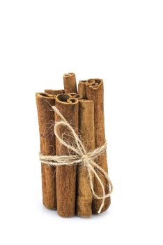 Cinnamon sticks isolated over a white background