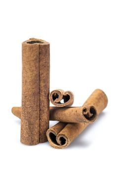 Cinnamon sticks isolated over a white background