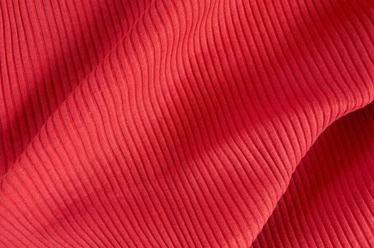 close up of a wrinkled red fabric