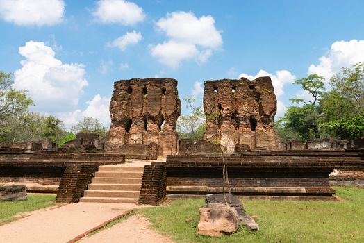 Ruins of royal palace in ancient Sri Lanka capital Polonnaruwa