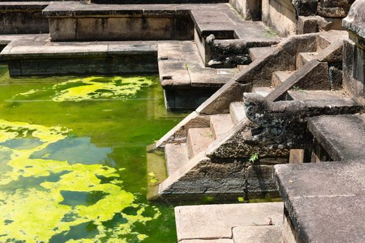 Ruins of  Kumara Pokuna (royal bathing pond) in ancient Sri Lanka capital Polonnaruwa