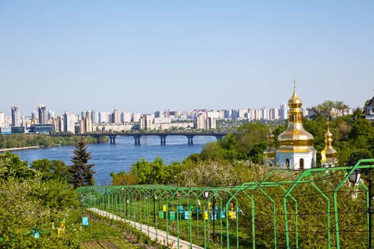 Kiev Pechersk Lavra monastery and Dnieper river 