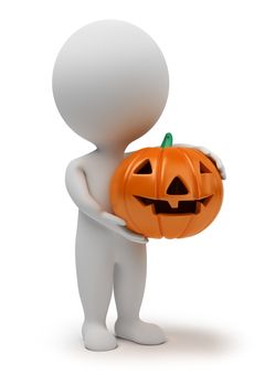 3d small people - concept for halloween. 3d image. Isolated white background.