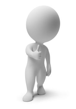 3d small people - okay. 3d image. Isolated white background.