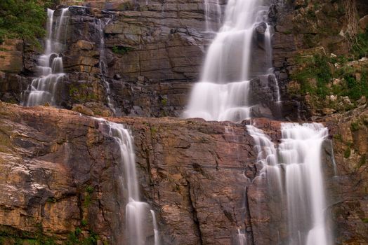 Beautiful waterfall, Ramboda Falls waterfall in Sri Lanka