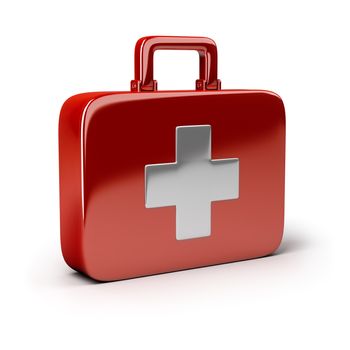 First-aid set. 3d image. Isolated white background.