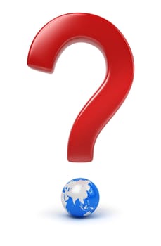 Global question. 3d image. Isolated white background.