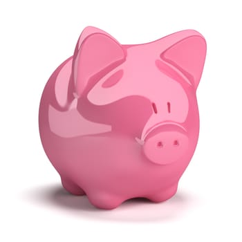 moneybox in the form of a pig. 3d image. Isolated white background.