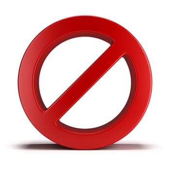 No sign. 3d image. Isolated white background.
