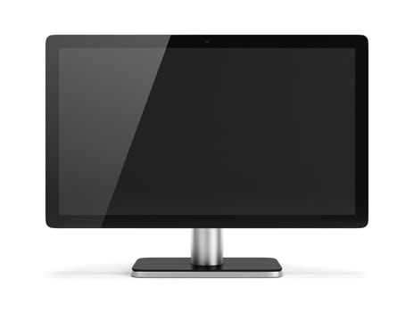 computer monitor. 3d image. Isolated white background.