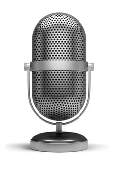 Retro a microphone. 3d image. Isolated white background.