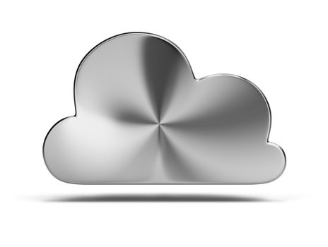 steel cloud. 3d image. Isolated white background.