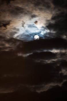 night sky with full moon and magnificient clouds