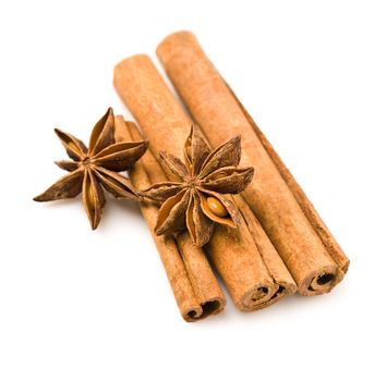 cinnamon and anice isolated