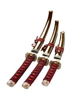 close up isolated on a white background japanese samurai swords