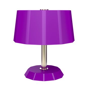 Purple table lamp isolated on white background