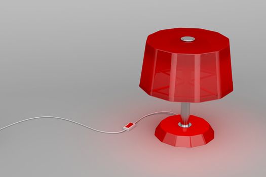 Red lamp illuminates on gray background