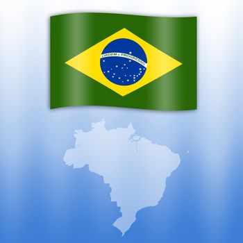 illustration of brazil with flag