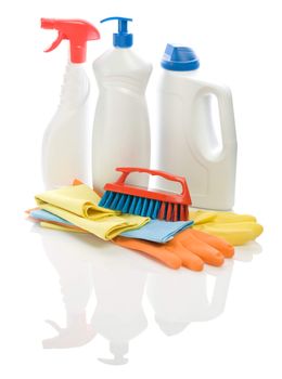 collection of  objects for cleaning