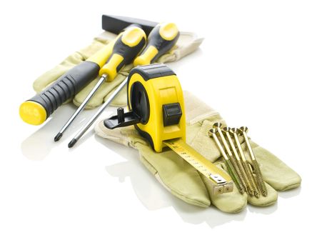 gloves with tools for building