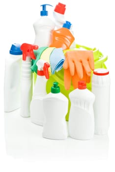 isolated composition of cleaning supplies
