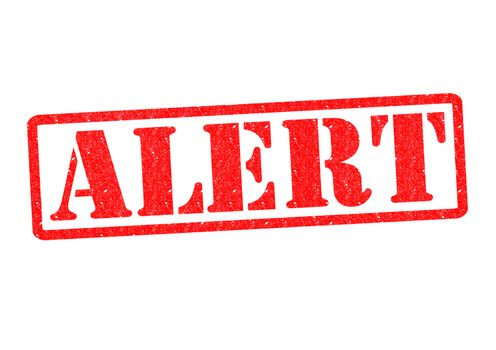 ALERT Rubber Stamp over a white background.