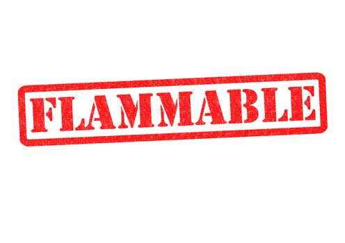 FLAMMABLE Rubber Stamp over a white background.