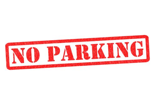 NO PARKING Rubber Stamp over a white background.