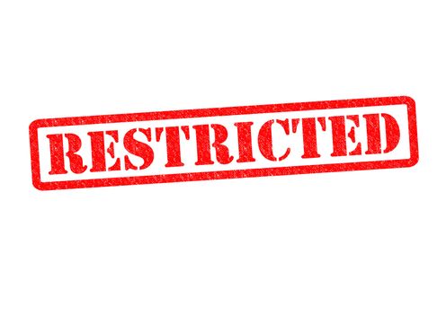 RESTRICTED Rubber Stamp over a white background.