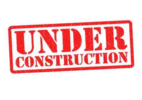 UNDER CONSTRUCTION Rubber Stamp over a white background.