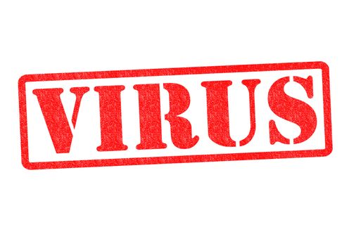 VIRUS Rubber Stamp over a white background.