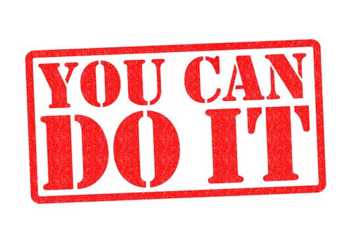 YOU CAN DO IT Rubber Stamp over a white background.