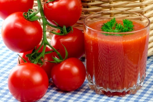 Fresh tomato juice with herbs