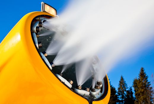 Snow making machine close up