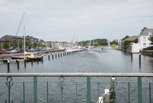 view from the bridge in dutch city Hellevoetsluis
