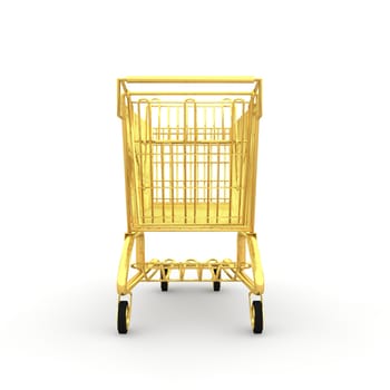 Shopping cart made ������of gold is a wonderful windfall and very luxurious.