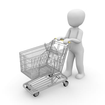 Shopping cart made ������of gold is a wonderful windfall and very luxurious.