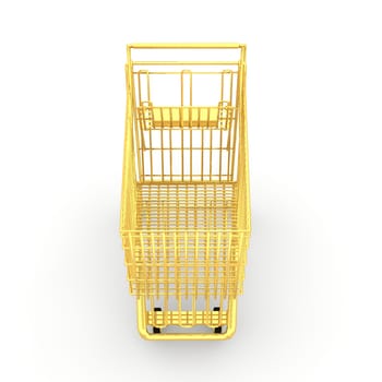 Shopping cart made ������of gold is a wonderful windfall and very luxurious.