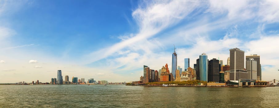New York City cityscape panorama on a sunny day