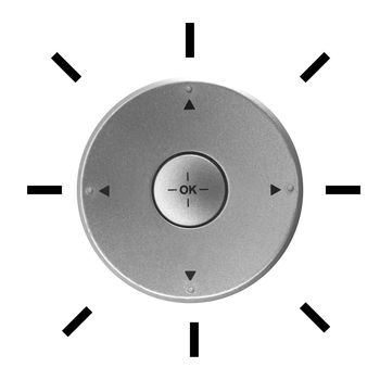 A control dial isolated against a white background