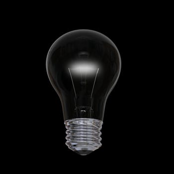 Glowing lightbulb illustration isolated on black background