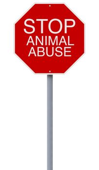 A conceptual stop sign on Cruelty to Animals