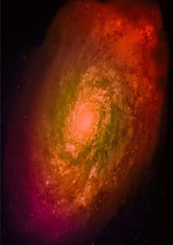 Stars and spiral galaxy in a free space