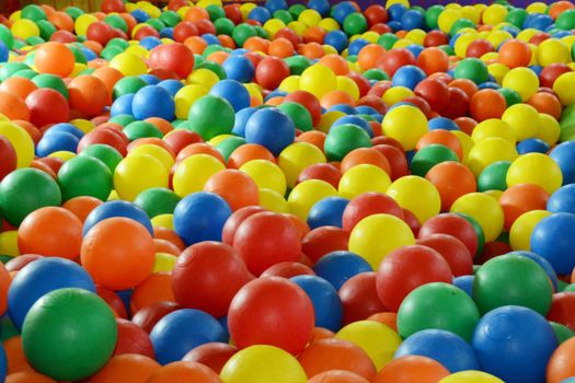 colored balls in play center for children
