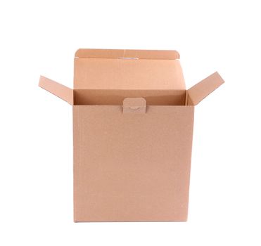 Empty cardboard box isolated on the white background