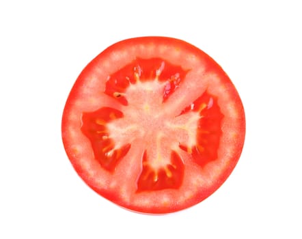 slice of tomato isolated on yhe white background