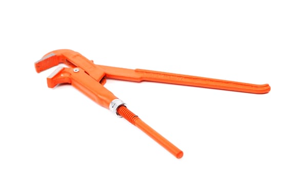 Orange wrench isolated on a white with clipping path